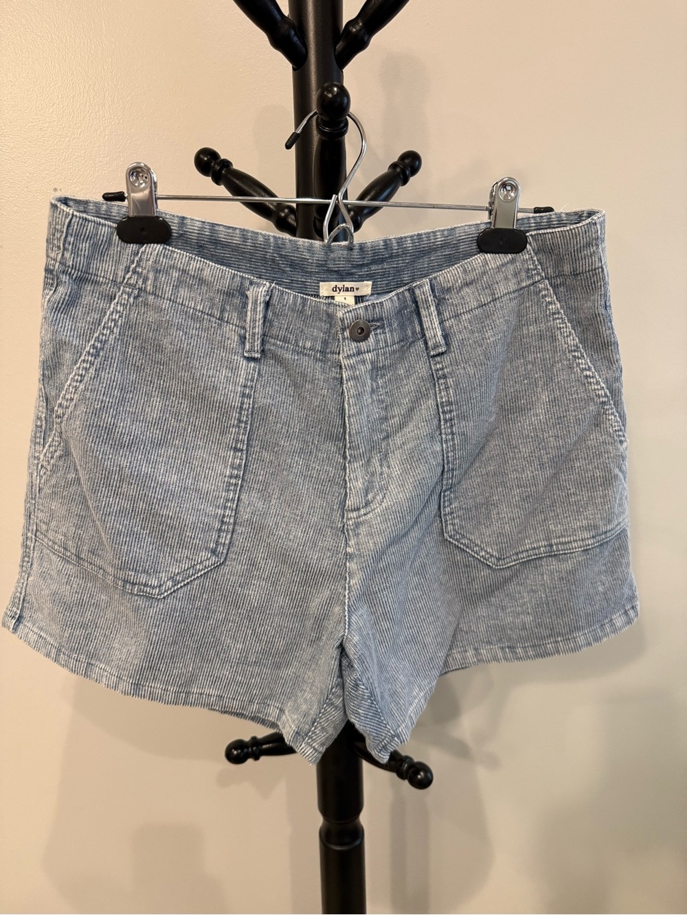 dylan Light Blue Corduroy High-Rise Shorts